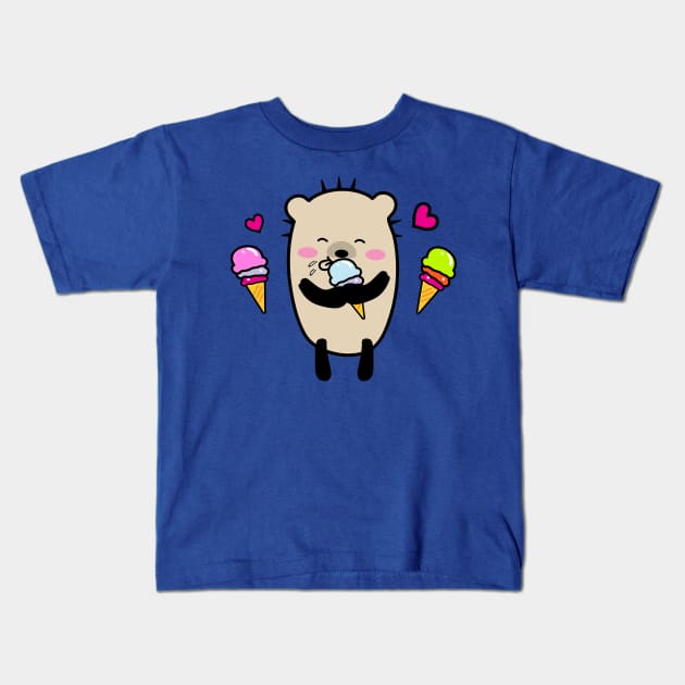 Mochie love ice cream Kids T-Shirt by CindyS